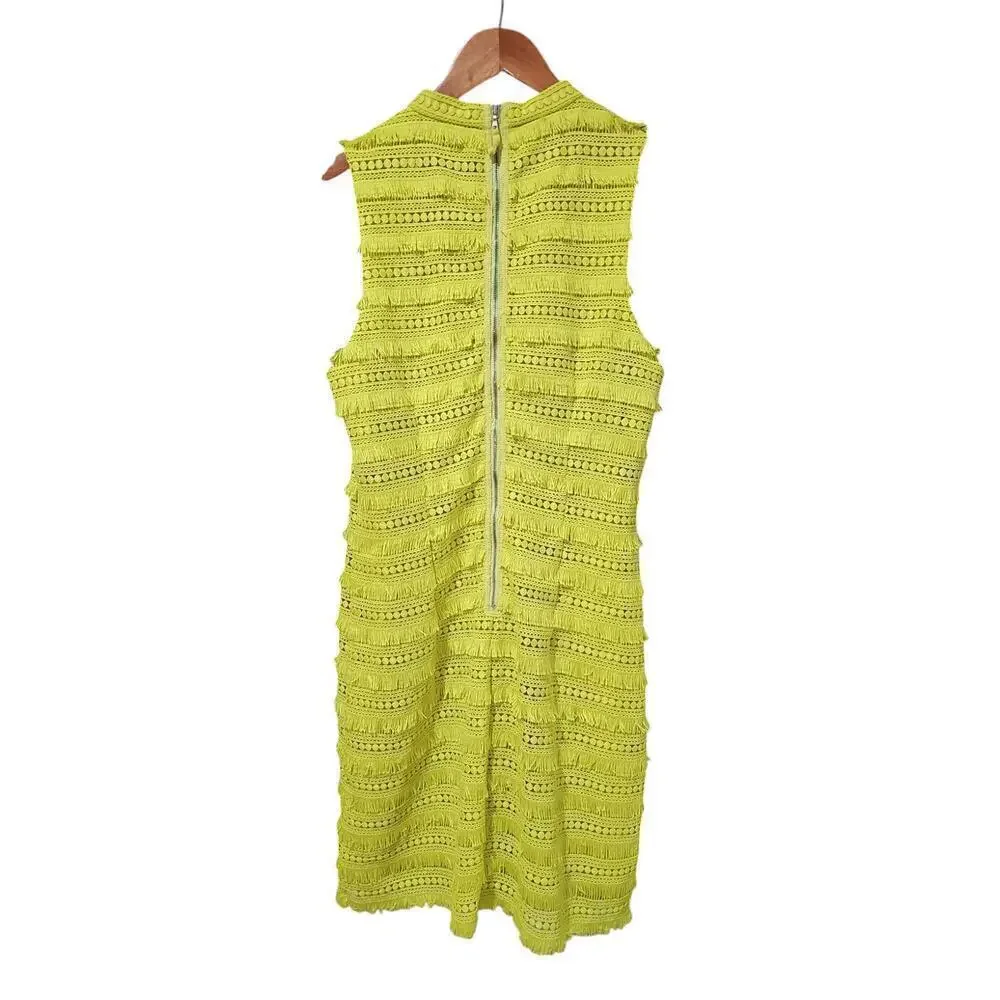 J.Crew Fringe Sheath Dress Citron Yellow Size 10